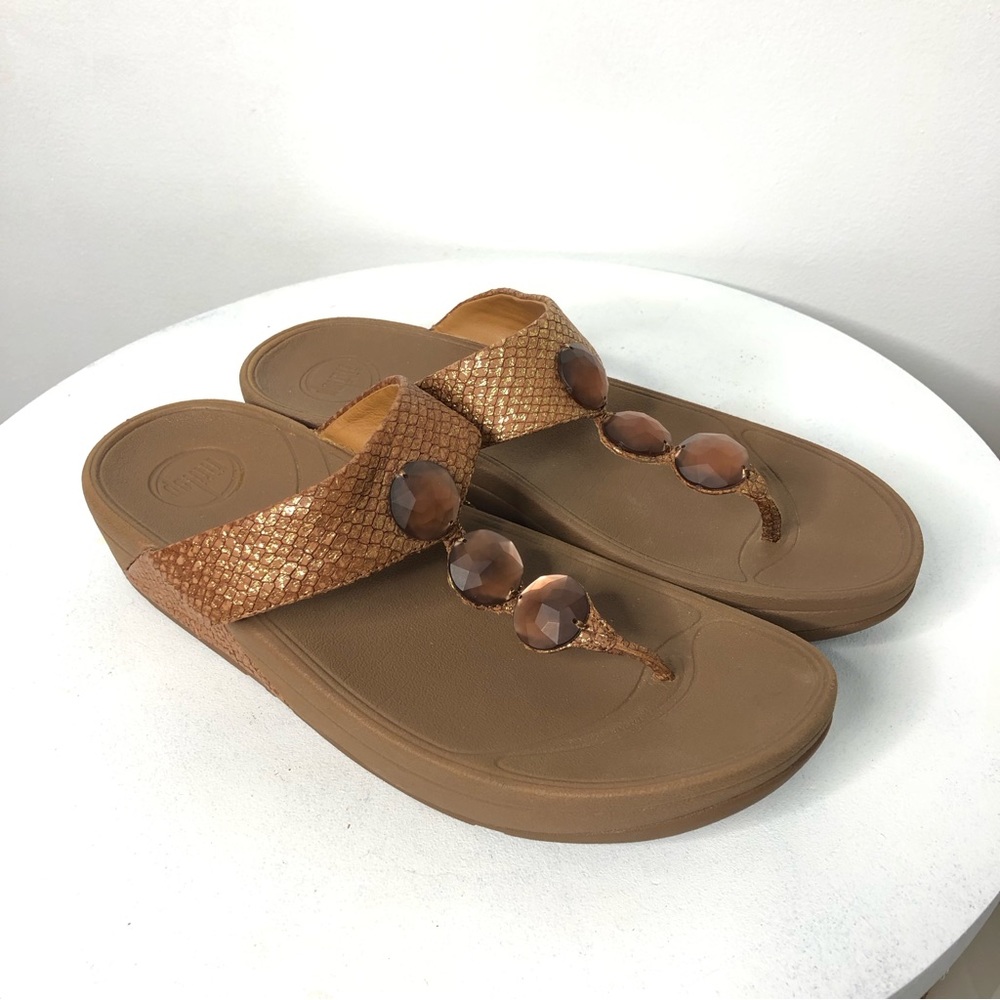 FitFlop Petra copper Thong Sandal Sz 10. R1